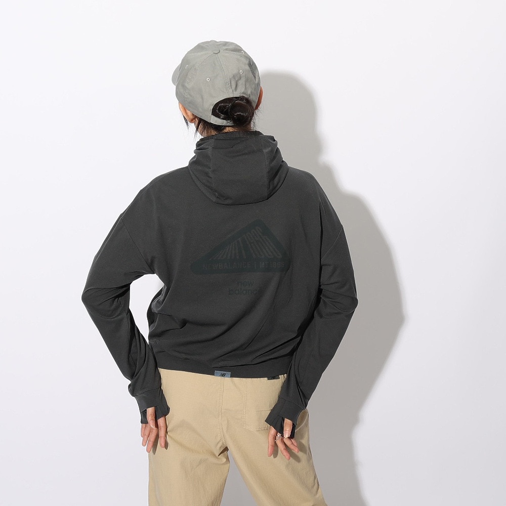 ニューバランス（new balance）（レディース）パーカー 長袖 ラッシュガード MT1996 AWJ35022PHM ブラック 速乾 UVカット 日焼け防止