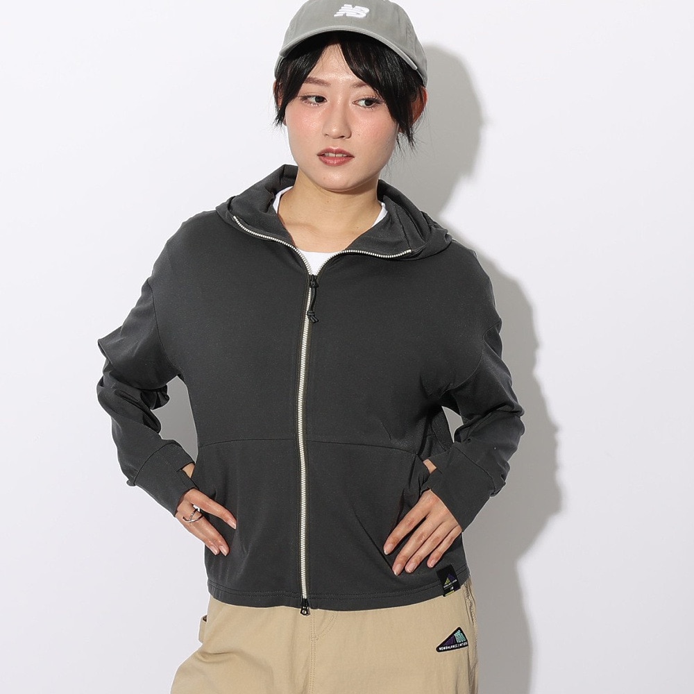 ニューバランス（new balance）（レディース）パーカー 長袖 ラッシュガード MT1996 AWJ35022PHM ブラック 速乾 UVカット 日焼け防止