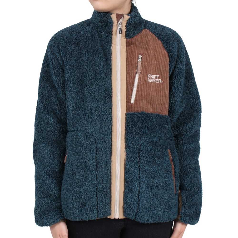クリフメイヤー（KRIFF MAYER）（レディース）フリースジャケット シャギーボアスタンドネックジャケット 2214405L-79 NAVY ネイビー アウター