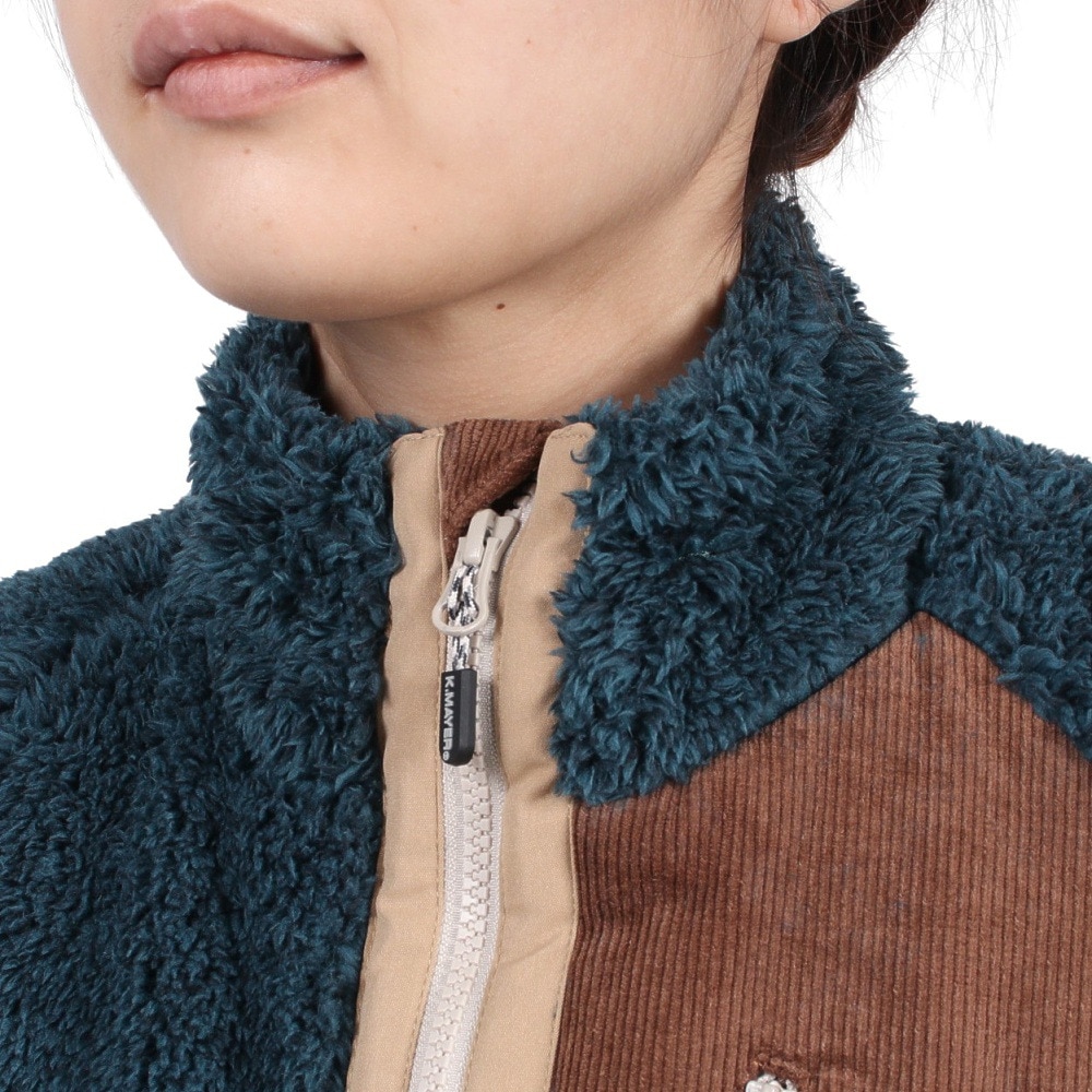 クリフメイヤー（KRIFF MAYER）（レディース）フリースジャケット シャギーボアスタンドネックジャケット 2214405L-79 NAVY ネイビー アウター