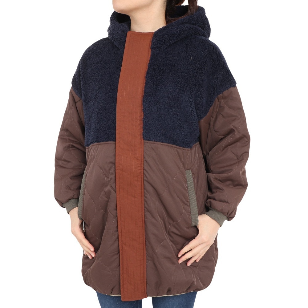 クリフメイヤー（KRIFF MAYER）（レディース）キルト×ボア切替ジャケット 2225116L--79:NAVY アウター