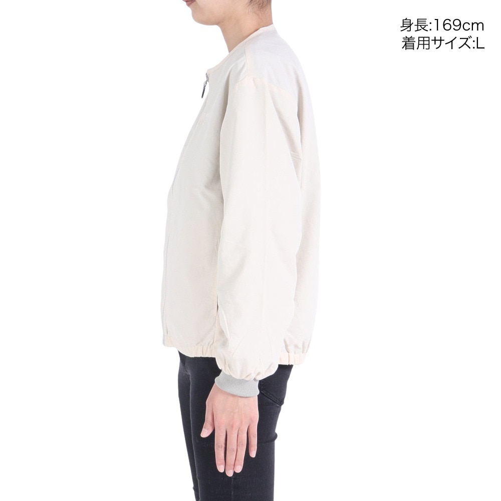 クリフメイヤー（KRIFF MAYER）（レディース）アウター リバーシブル ノーカラー ひっくりライトジャケット 2334401L-8:IVORY ホワイト×ブルー