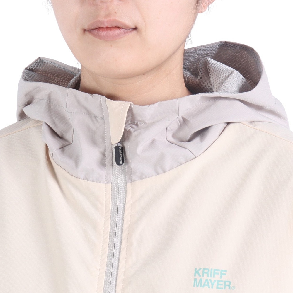 クリフメイヤー（KRIFF MAYER）（レディース）アウター ジャケット 花粉ドロップ アクティブフードジャケット 2337818L-9:NATURAL ホワイト×ピンク