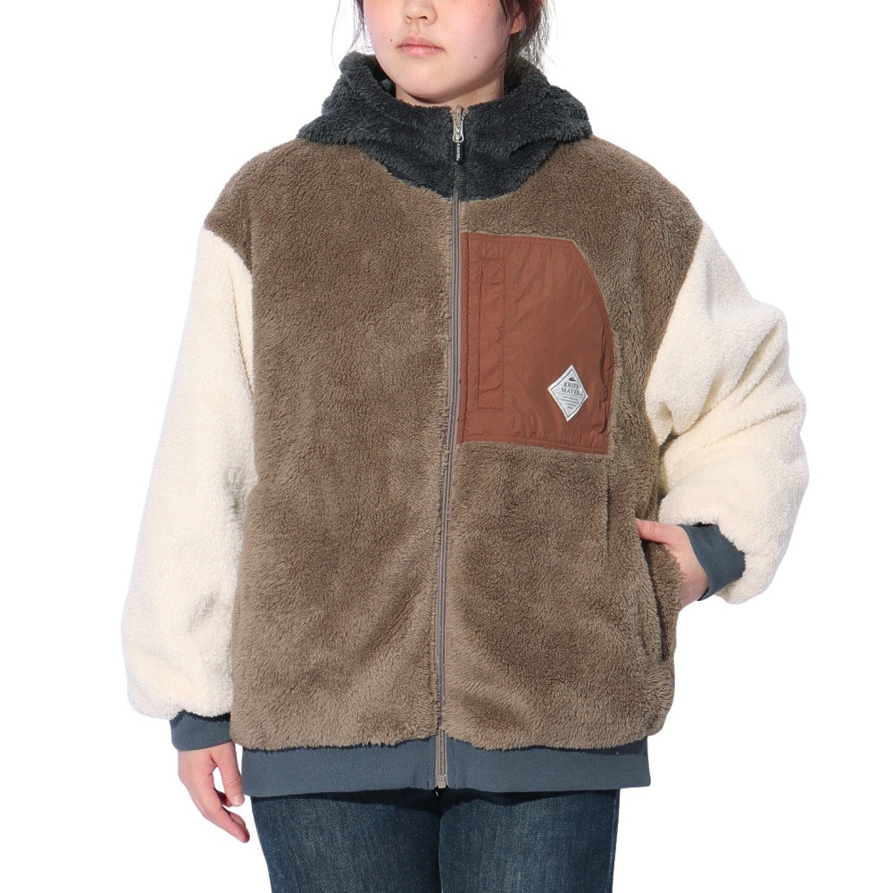 クリフメイヤー（KRIFF MAYER）（レディース）アウター ブルゾン ひっくりジャケット リバーシブル 2414415L 19 BLACK ブラック フリースジャケット