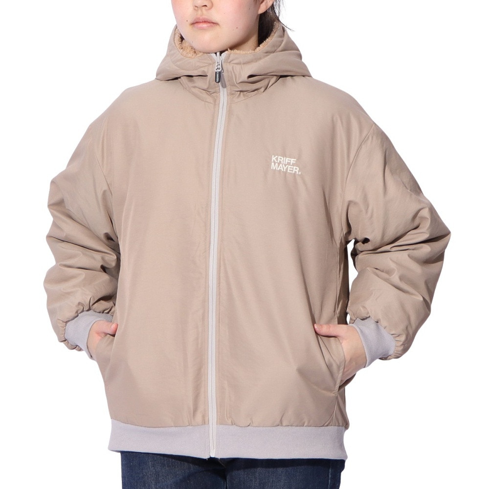 クリフメイヤー（KRIFF MAYER）（レディース）アウター ブルゾン ひっくりジャケット リバーシブル 2414415L 20 BEIGE ベージュ フリースジャケット