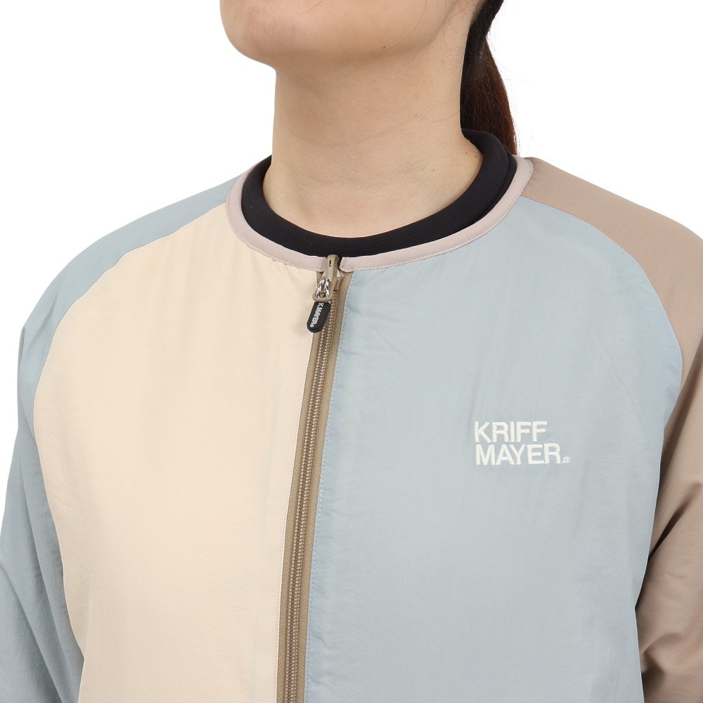 クリフメイヤー（KRIFF MAYER）（レディース）アウター ブルゾン ノーカラーひっくりジャケット リバーシブル 2414416L 90 MULTI-COL マルチカラー