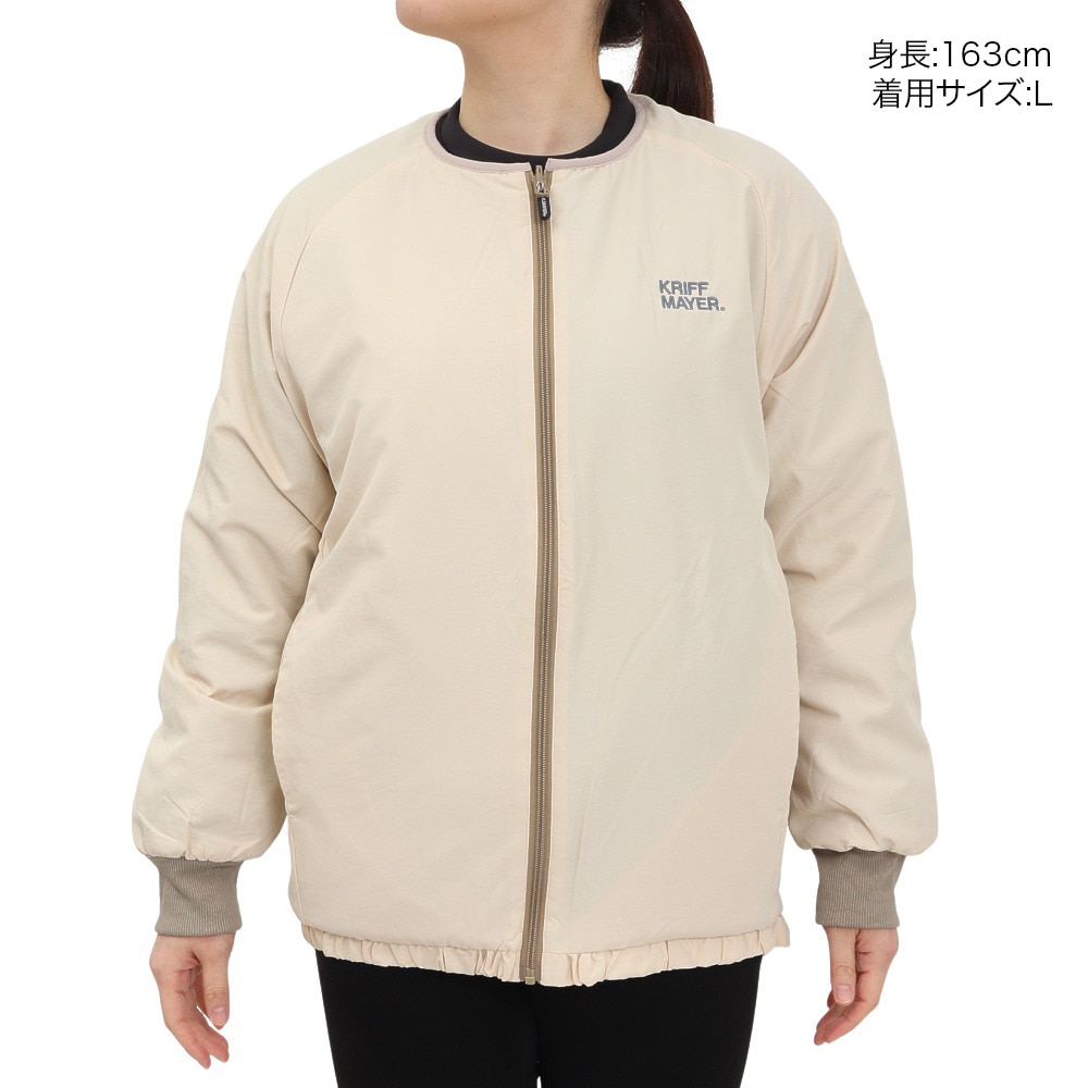 クリフメイヤー（KRIFF MAYER）（レディース）アウター ブルゾン ノーカラーひっくりジャケット リバーシブル 2414416L 9 NATURAL キナリ