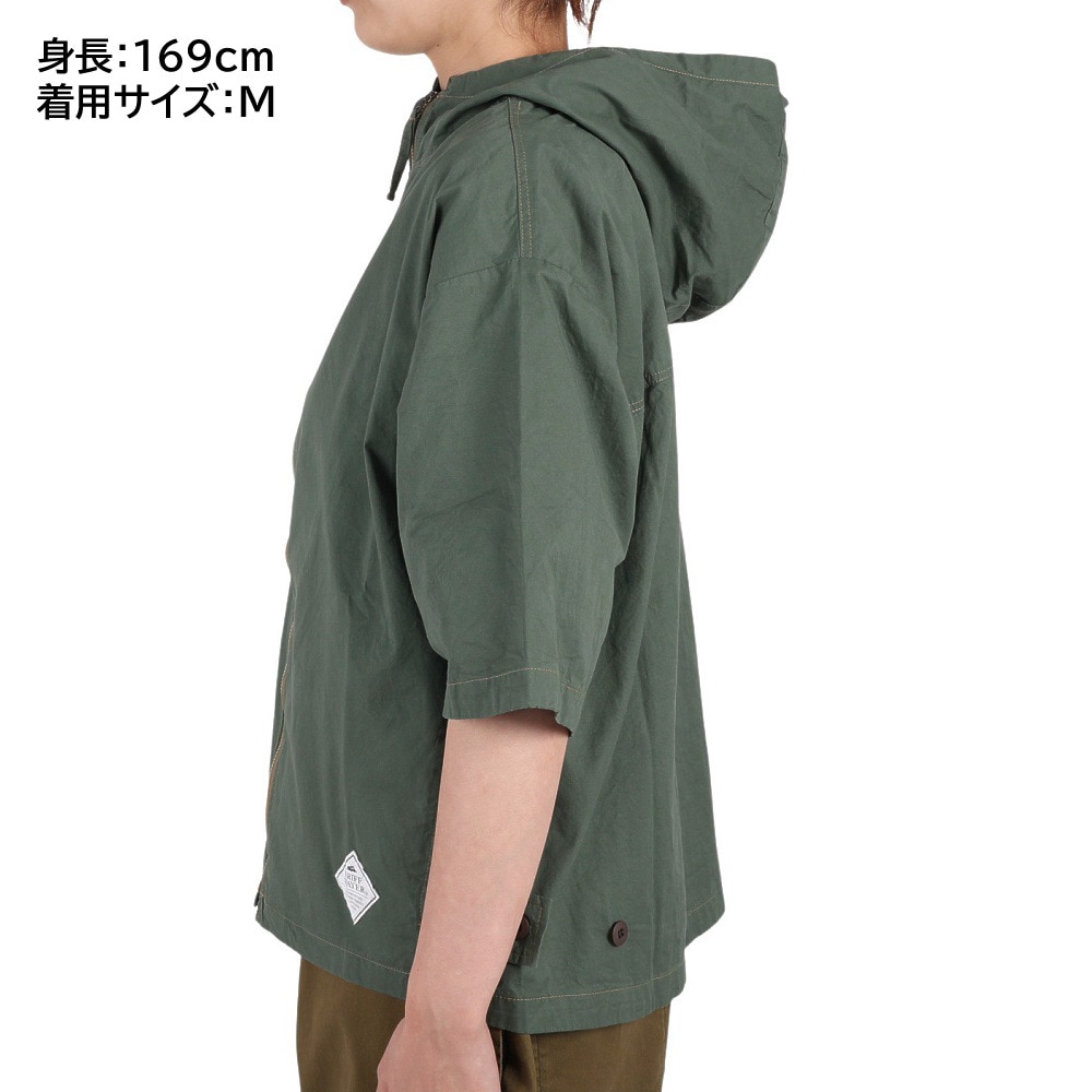 クリフメイヤー（KRIFF MAYER）（レディース）5分袖ゆるフードジャケット 2245804L-69:KHAKI カーキ