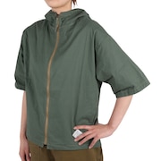 (レディース)5分袖ゆるフードジャケット 2245804L-69:KHAKI カーキ