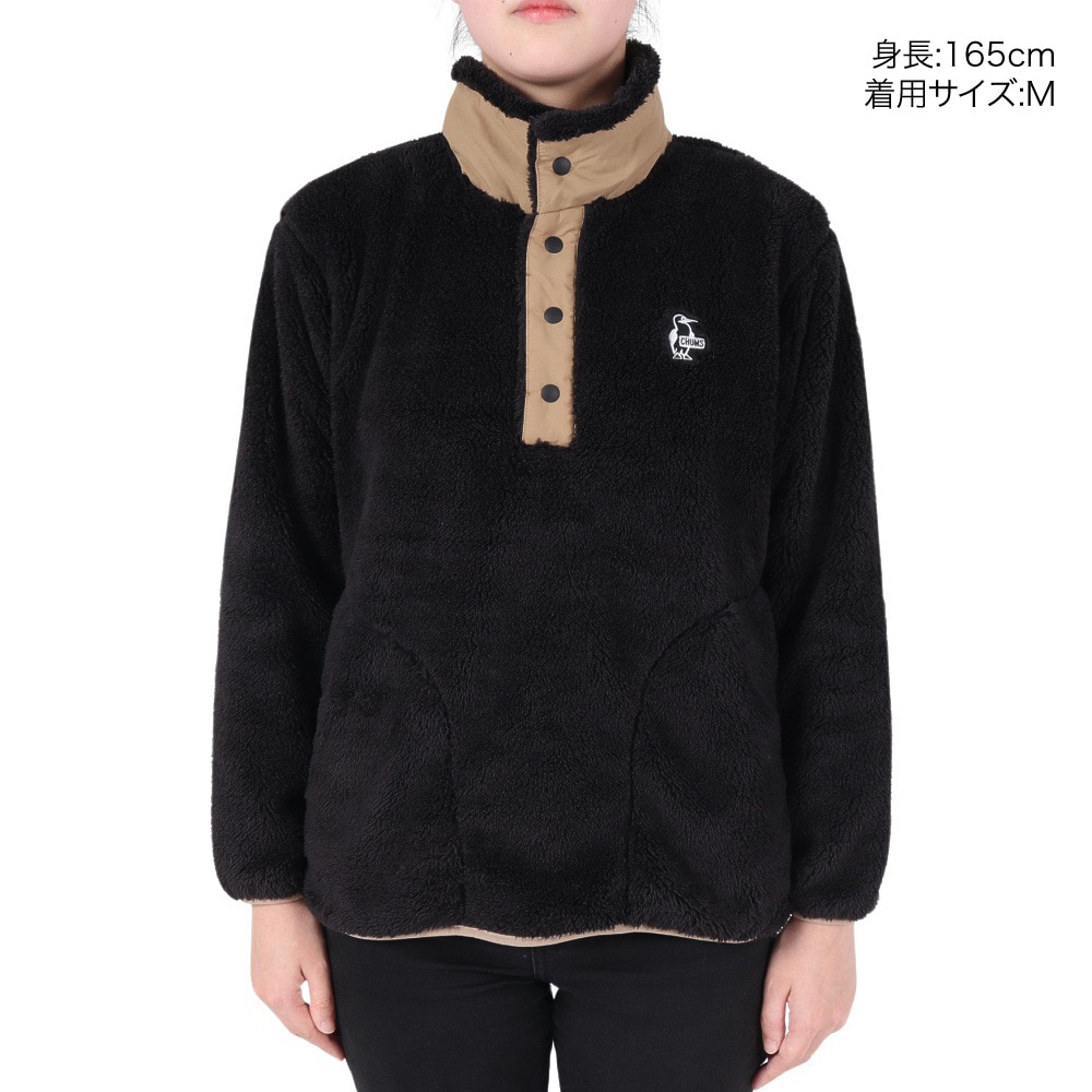 チャムス（CHUMS）（レディース）フリース プルオーバー エルモフリースハリケーントップ CH14-1361-K049 ブラック アウター
