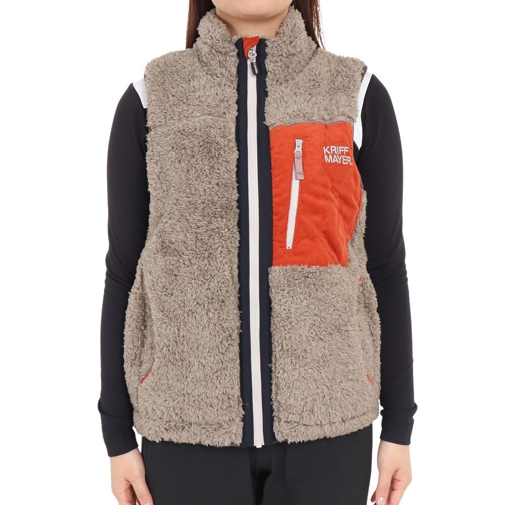クリフメイヤー（KRIFF MAYER）（レディース）シャギーボアベスト 2314409L-15:GRAY グレー
