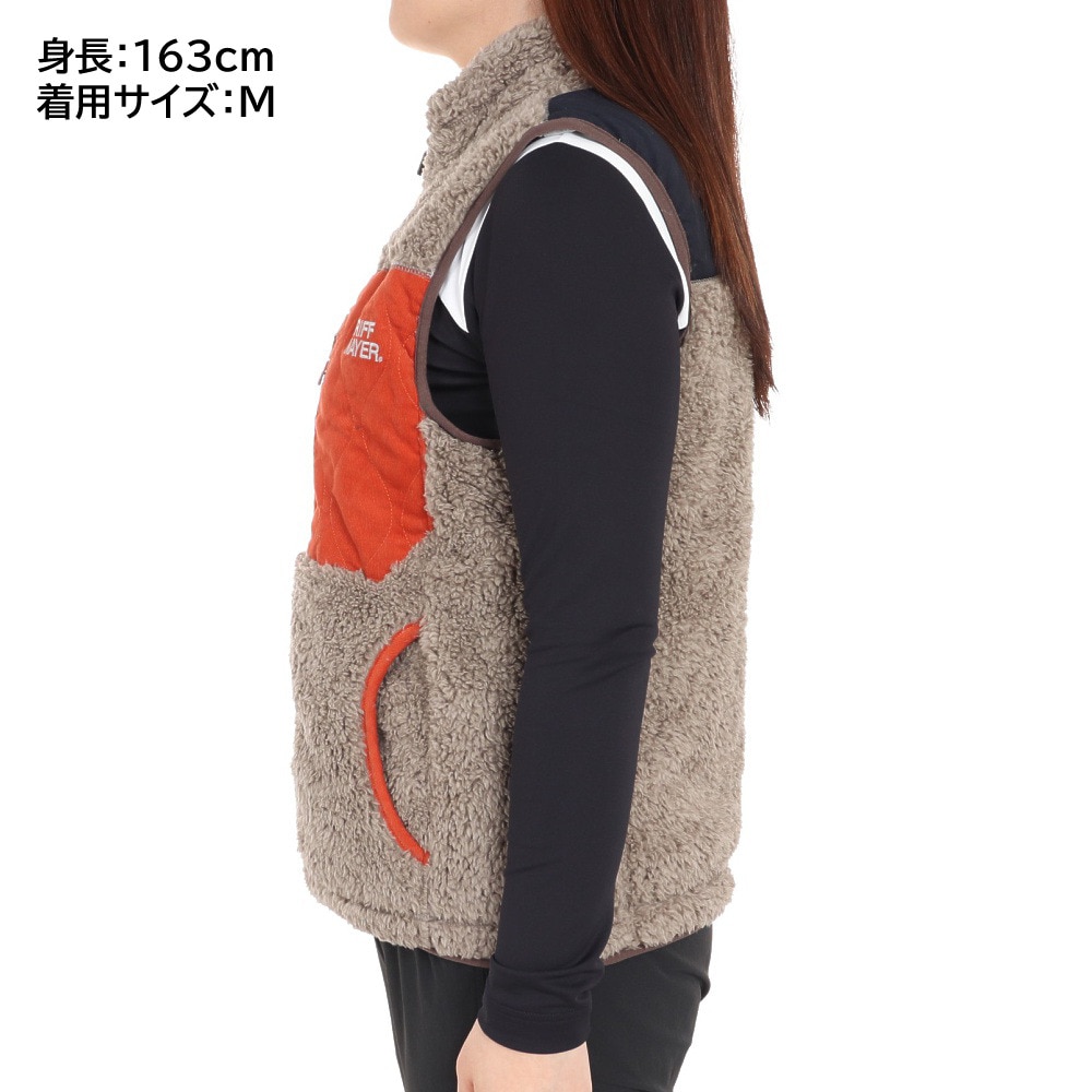 クリフメイヤー（KRIFF MAYER）（レディース）シャギーボアベスト 2314409L-15:GRAY グレー