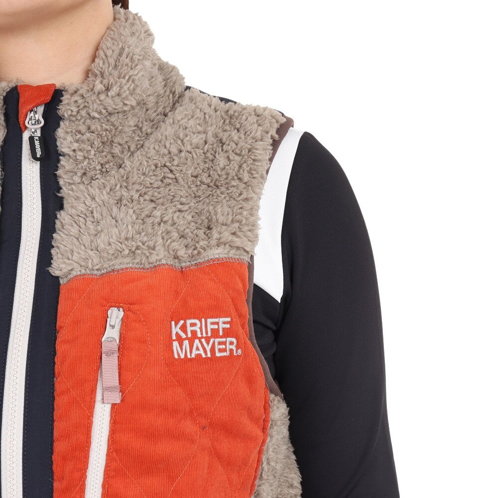 クリフメイヤー（KRIFF MAYER）（レディース）シャギーボアベスト 2314409L-15:GRAY グレー