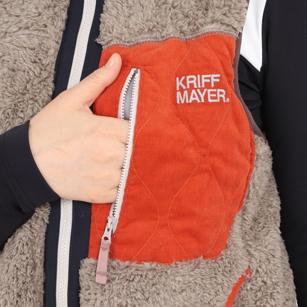 クリフメイヤー（KRIFF MAYER）（レディース）シャギーボアベスト 2314409L-15:GRAY グレー