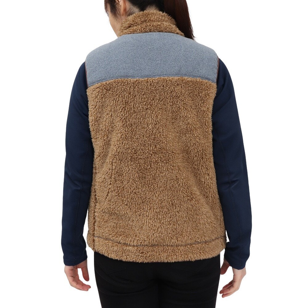 クリフメイヤー（KRIFF MAYER）（レディース）ボア ベスト シャギーボアベスト 2414414L 20 BEIGE ベージュ スタンドカラー
