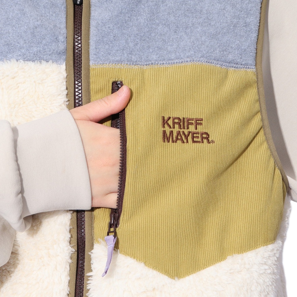 クリフメイヤー（KRIFF MAYER）（レディース）ボア ベスト シャギーボアベスト 2414414L 9 NATURAL キナリ スタンドカラー