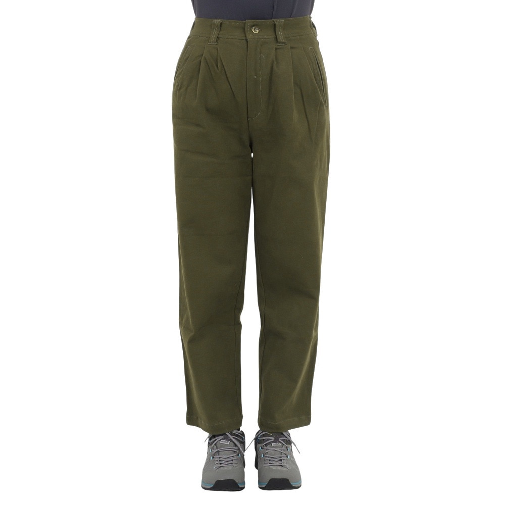 クリフメイヤー（KRIFF MAYER）（レディース）パンツ ボトム 起毛タックワイドパンツ 2315119L-69:KHAKI カーキ
