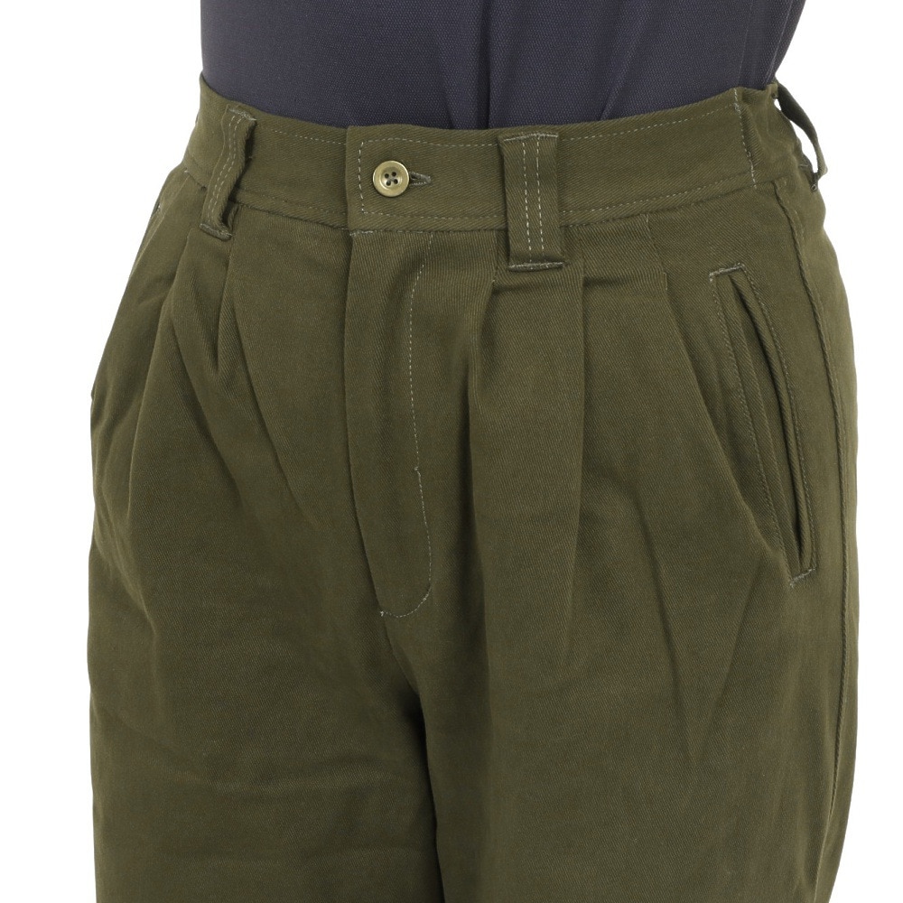 クリフメイヤー（KRIFF MAYER）（レディース）パンツ ボトム 起毛タックワイドパンツ 2315119L-69:KHAKI カーキ