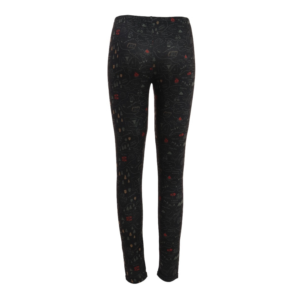 クリフメイヤー（KRIFF MAYER）（レディース）レギンス 総柄 スパッツ アウトドア トレッキング 山ガール 2217843L-19 BLACK ブラック