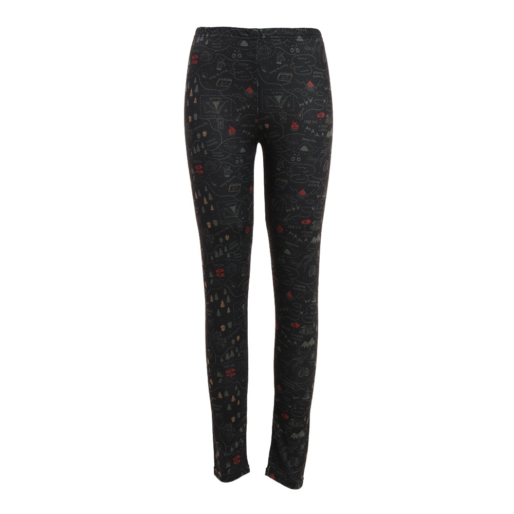 クリフメイヤー（KRIFF MAYER）（レディース）レギンス 総柄 スパッツ アウトドア トレッキング 山ガール 2217843L-19 BLACK ブラック