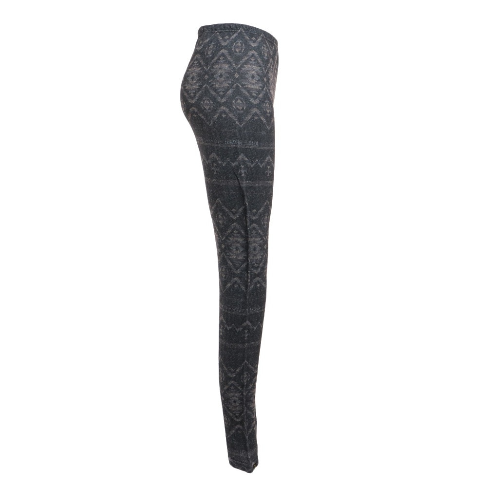 クリフメイヤー（KRIFF MAYER）（レディース）レギンス 暖か総柄スパッツ 2227850L-17 CHARCOAL チャコールグレー 重ね着 防寒