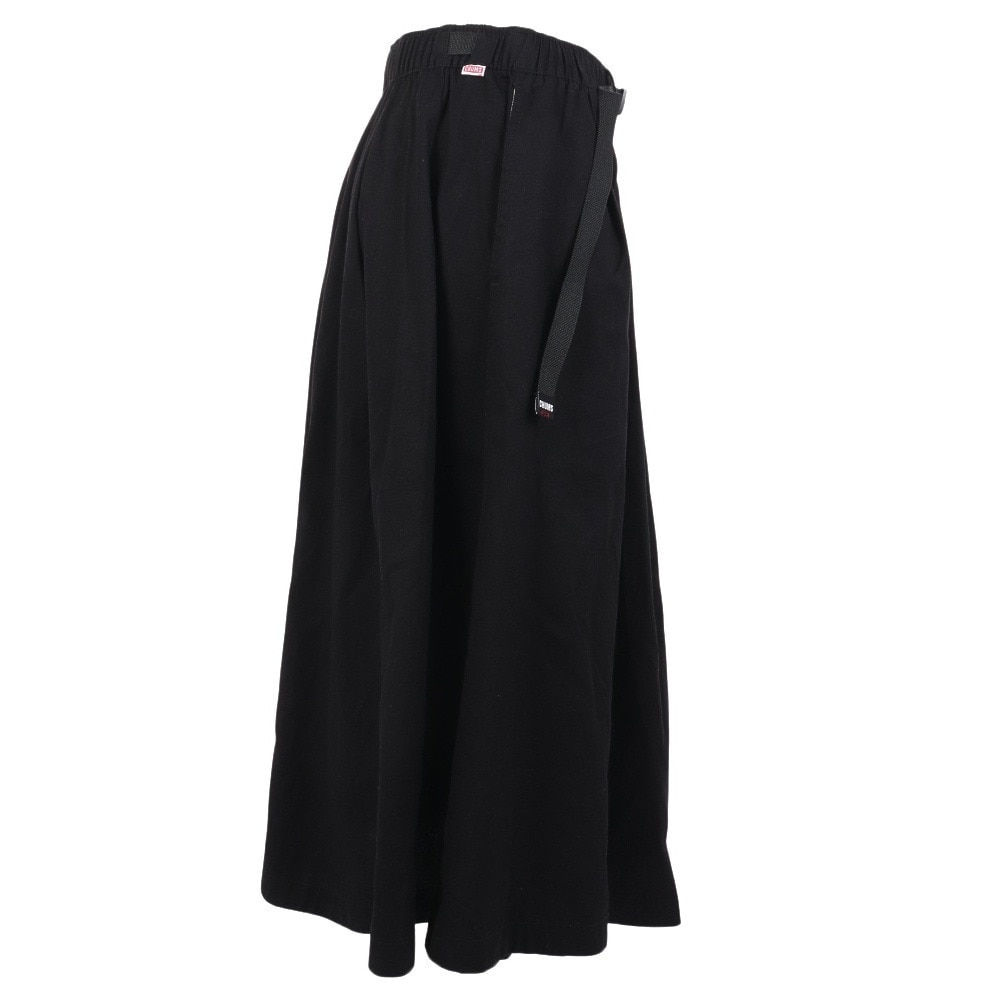 チャムス（CHUMS）（レディース）春 スカート ロング ツータックワイドスカート CH18-1257-K001 ブラック ウエスト調節 オールシーズン