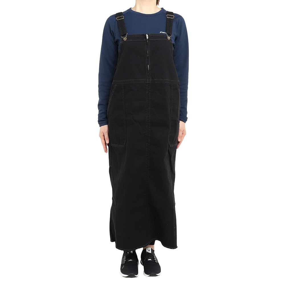 クリフメイヤー（KRIFF MAYER）（レディース）ワンピース ベイカージャンスカ 2234010L-19 BLACK ブラック ジャンパースカート アウトドア ストレッチツイル