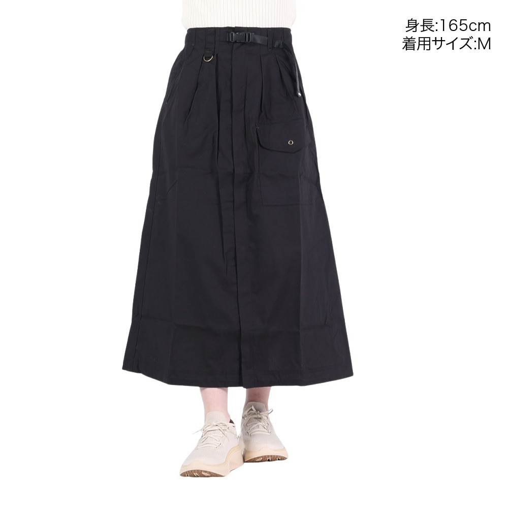 クリフメイヤー（KRIFF MAYER）（レディース）春 スカート ロング ライトHINOKOスカート 2235123L-19:BLACK ブラックウエスト調節 難燃 ラップスカート