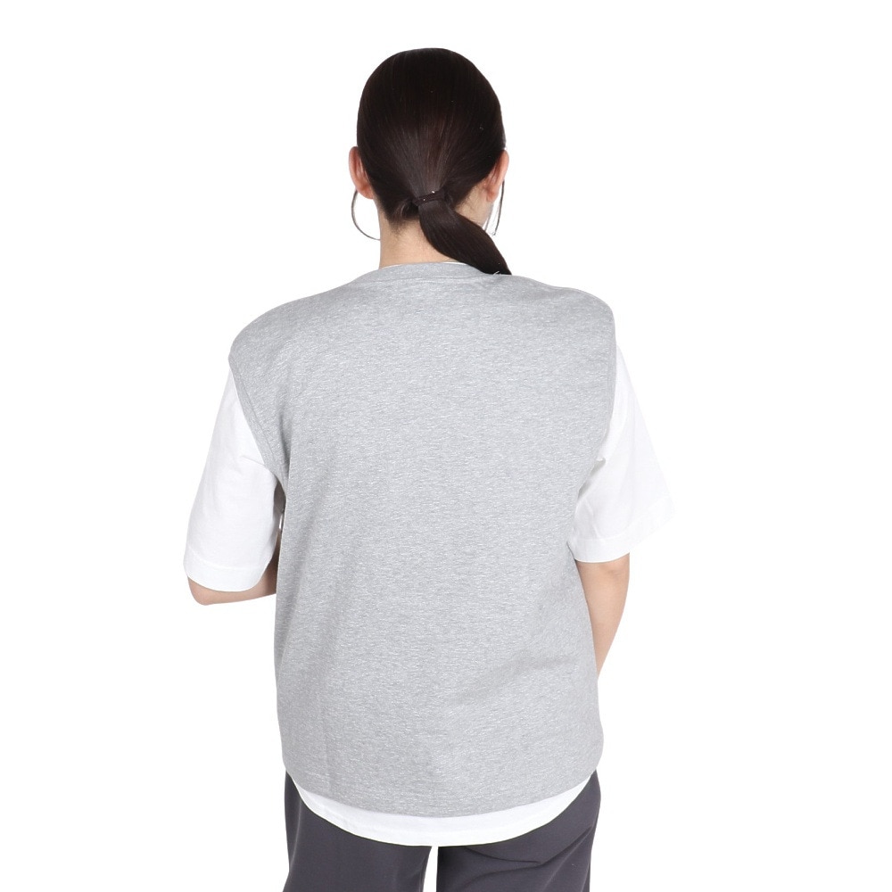 チャムス（CHUMS）（レディース）半袖Tシャツ + ベスト キーストーン レイヤードTシャツ CH10-1493-G005 グレー 重ね着 セット