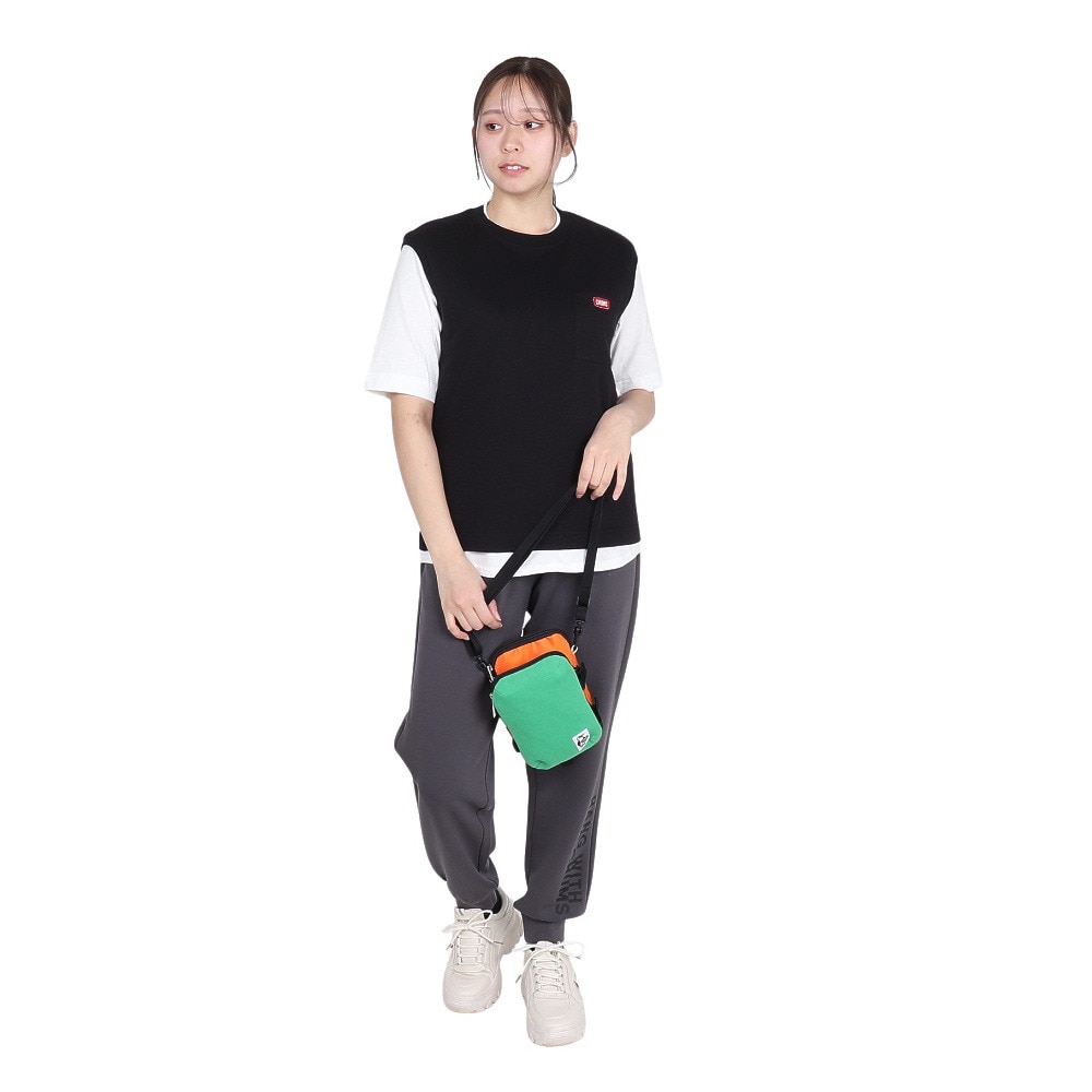 チャムス（CHUMS）（レディース）半袖Tシャツ + ベスト キーストーン レイヤードTシャツ CH10-1493-K001 ブラック 重ね着 セット