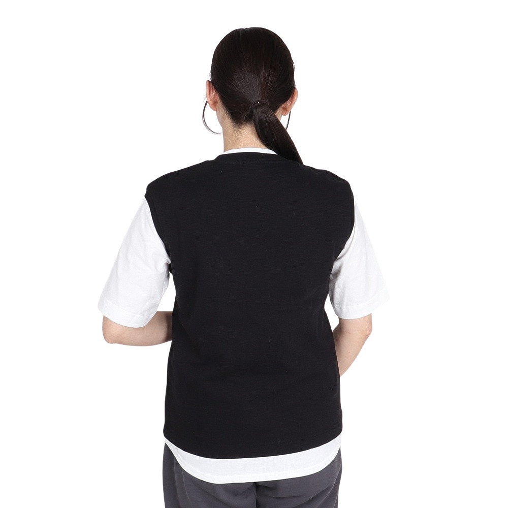チャムス（CHUMS）（レディース）半袖Tシャツ + ベスト キーストーン レイヤードTシャツ CH10-1493-K001 ブラック 重ね着 セット