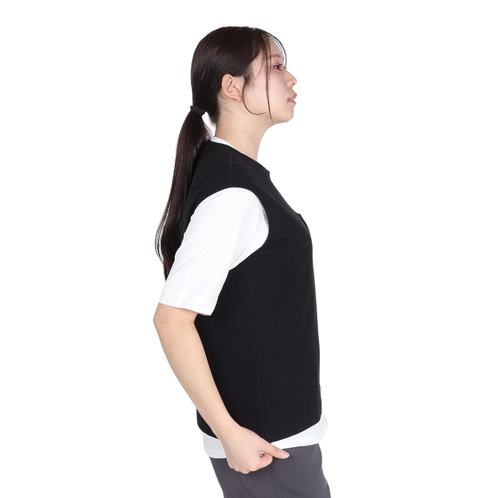チャムス（CHUMS）（レディース）半袖Tシャツ + ベスト キーストーン レイヤードTシャツ CH10-1493-K001 ブラック 重ね着 セット