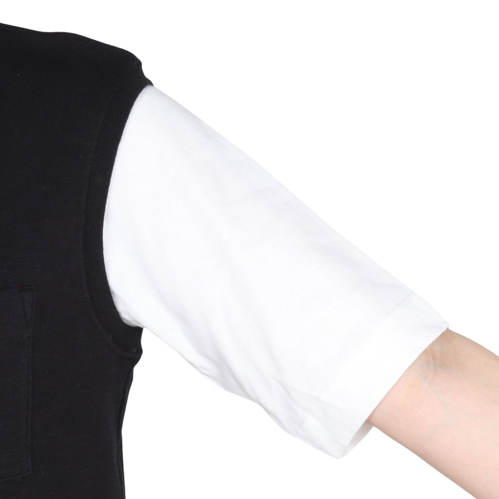 チャムス（CHUMS）（レディース）半袖Tシャツ + ベスト キーストーン レイヤードTシャツ CH10-1493-K001 ブラック 重ね着 セット