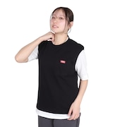 (レディース)半袖Tシャツ + ベスト キーストーン レイヤードTシャツ CH10-1493-K001 ブラック 重ね着 セット