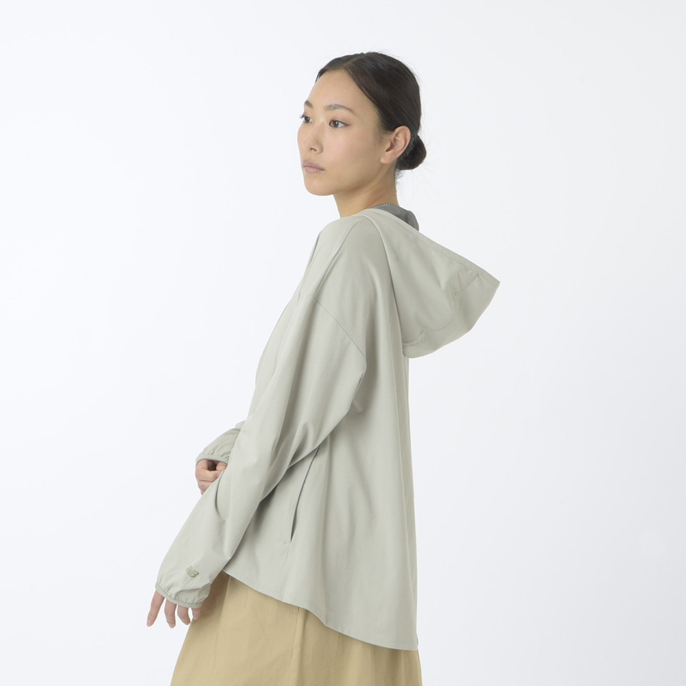 ニューバランス（new balance）（レディース）パーカー ラッシュガード MT1996 サンシールドフーディ AWJ45006 OVN グレー 吸汗速乾 4wayストレッチ UPF40+
