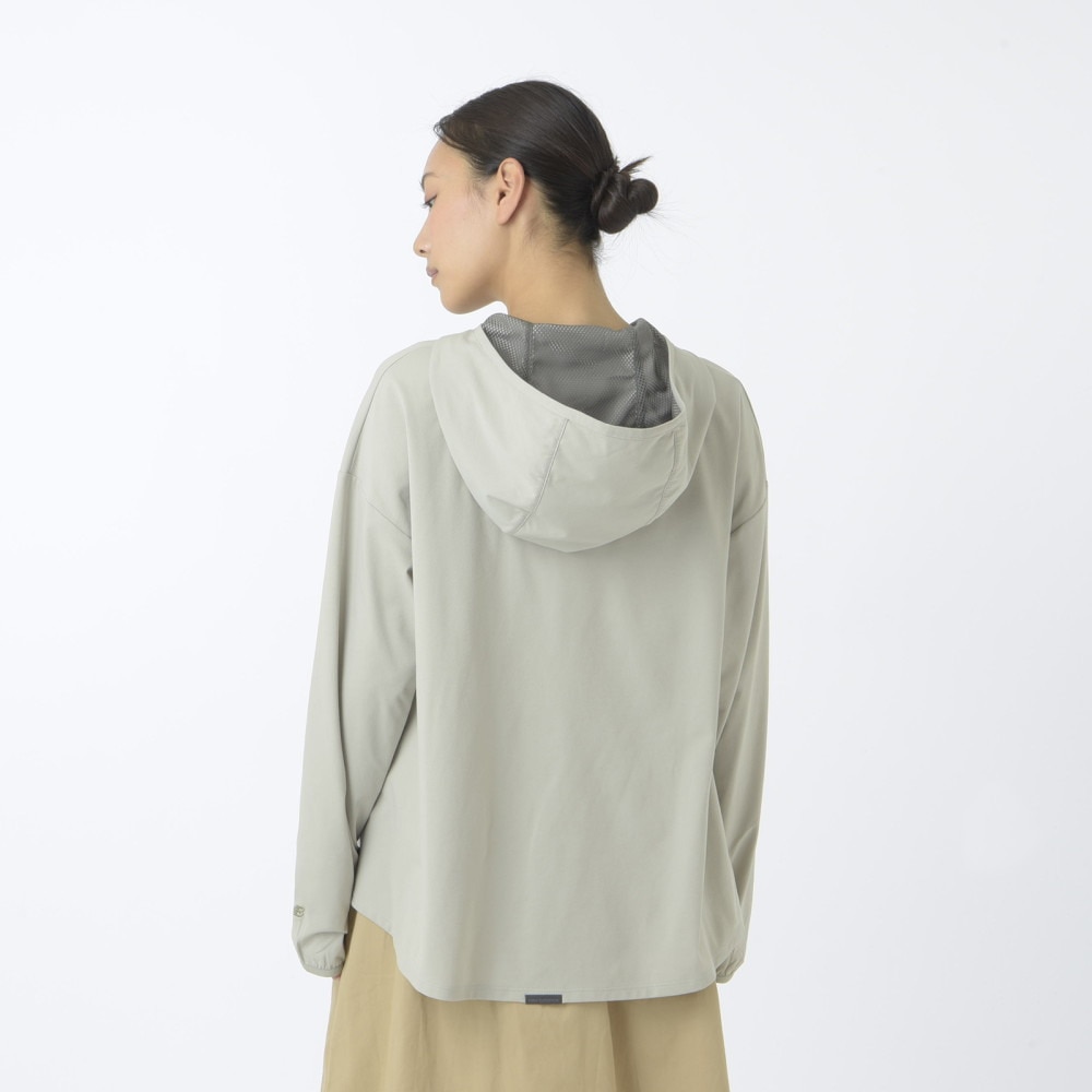 ニューバランス（new balance）（レディース）パーカー ラッシュガード MT1996 サンシールドフーディ AWJ45006 OVN グレー 吸汗速乾 4wayストレッチ UPF40+