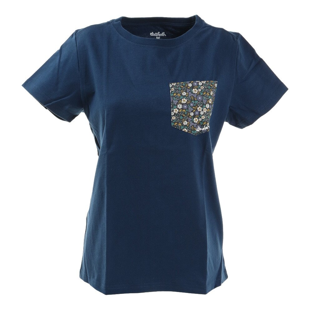  Tシャツ 半袖 FLORET PATTARN WE2HHA32 NVY 紺 ネイビー 胸ポケット おしゃれ 綿 綿100