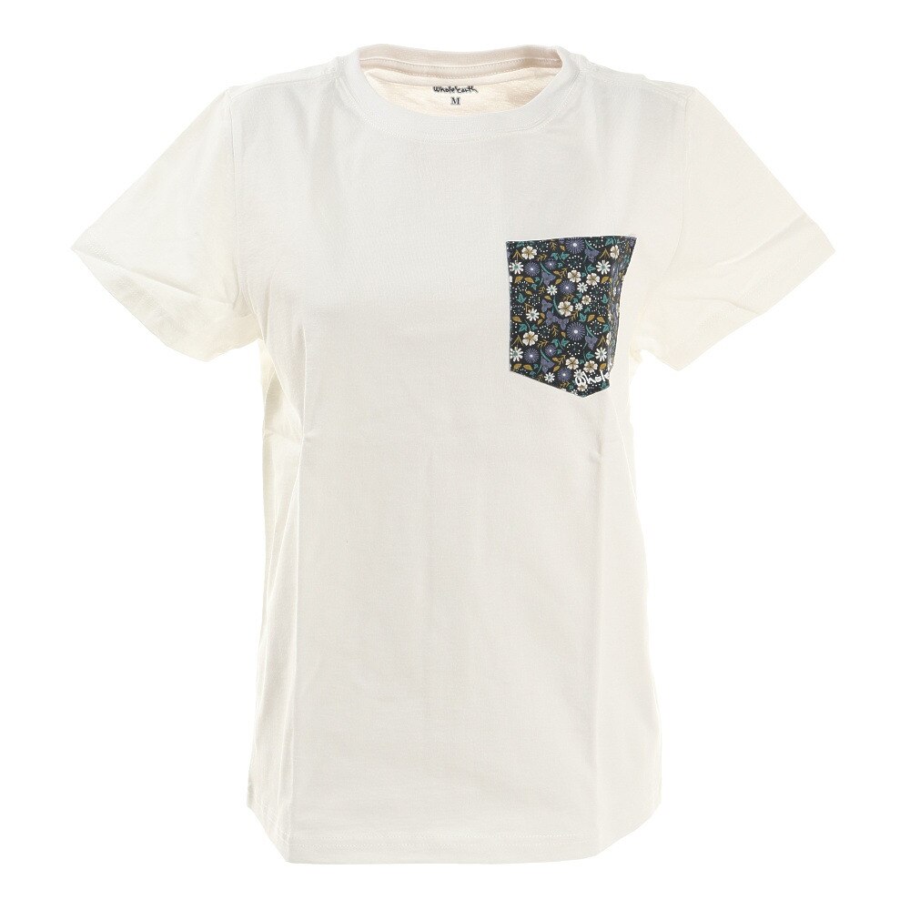  Tシャツ 半袖 FLORET PATTARN WE2HHA32 WHT 白 ホワイト 胸ポケット おしゃれ 綿 綿100