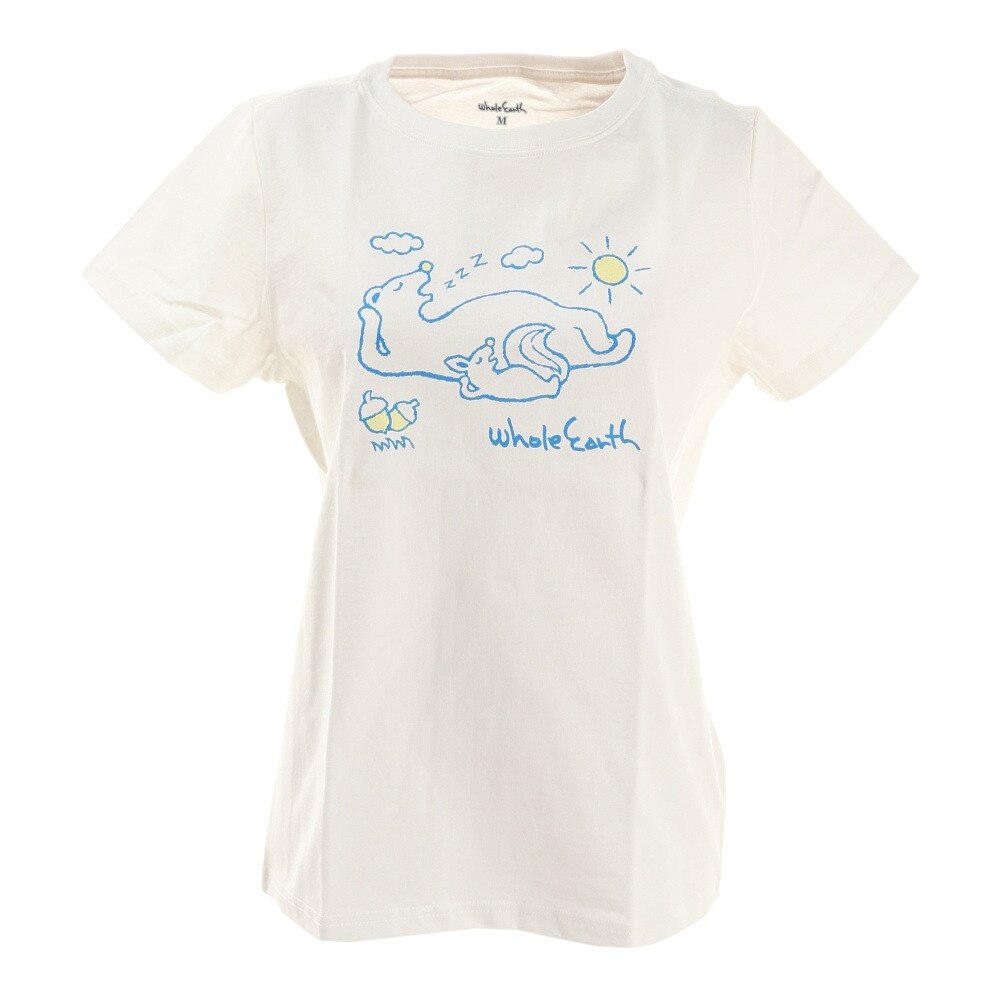  Tシャツ 半袖 ILLUST PIRNT WE2HHA34 WHT 白 ホワイト 動物 かわいい 綿 綿100