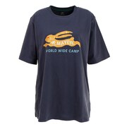 クリフメイヤー(KRIFF MAYER)(レディース)抗菌Aライン半袖T ラビット 2147210L-79 NAVY ティーシャツ トップス カジュアル アニマルプリント