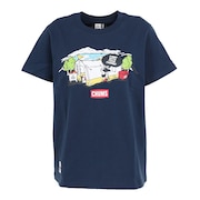 チャムス（CHUMS）（レディース）半袖Tシャツ レイクサイドキャンプ Tシャツ CH11-2162-N001 ネイビー