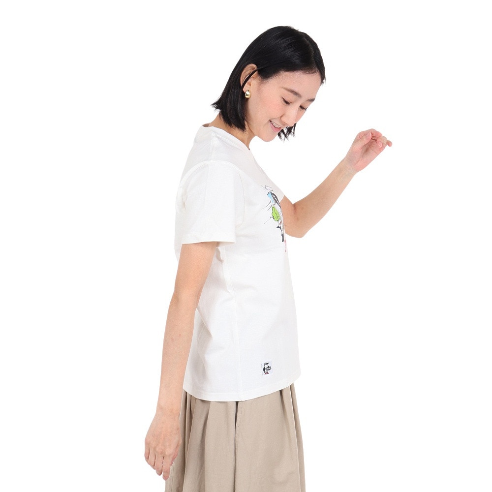 チャムス（CHUMS）（レディース）半袖Tシャツ レイクサイドキャンプ Tシャツ CH11-2162-W001 ホワイト