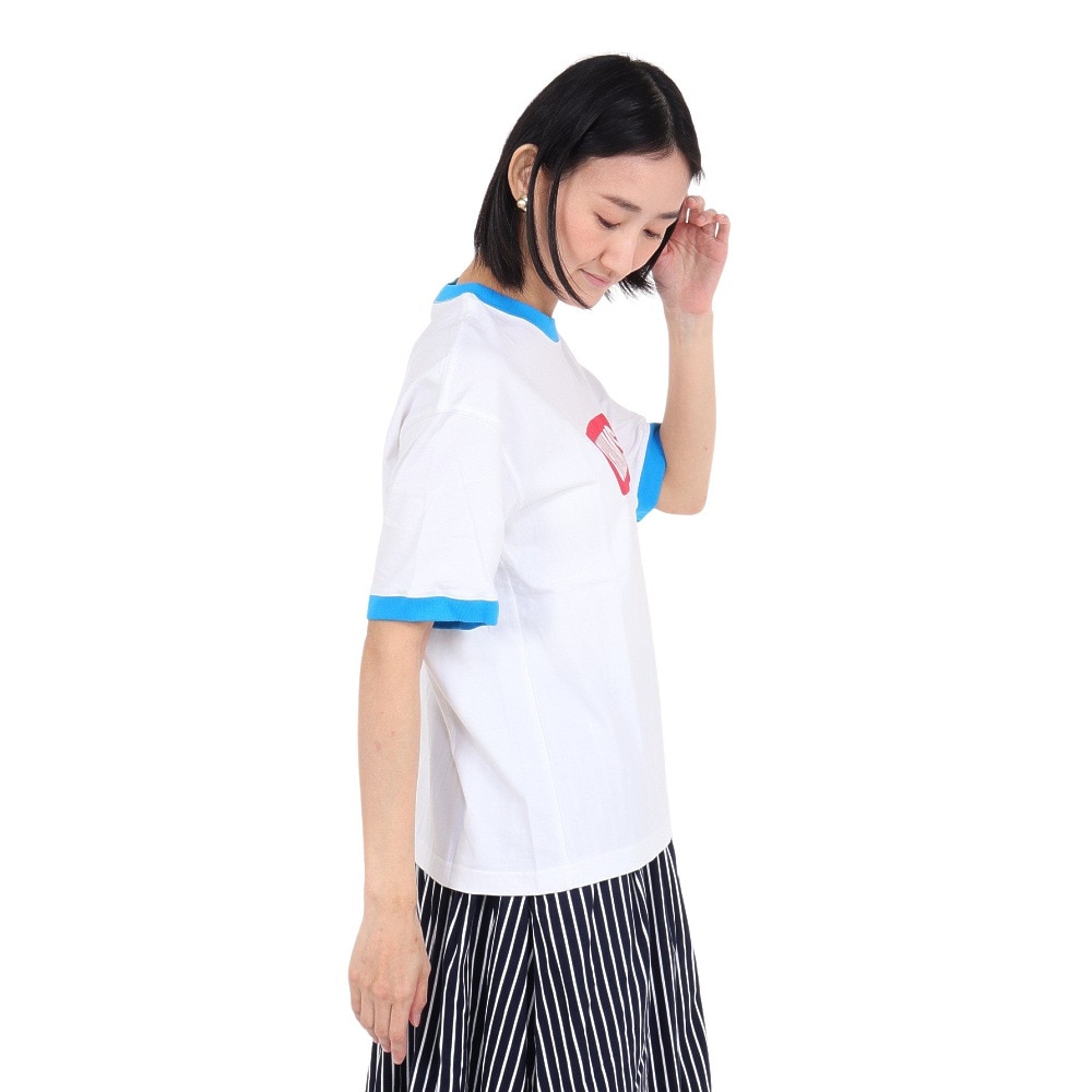 チャムス（CHUMS）（レディース）半袖Tシャツ オーバーサイズドリンガー CHUMS ロゴTシャツ CH11-2179-W014 ホワイト×レッド