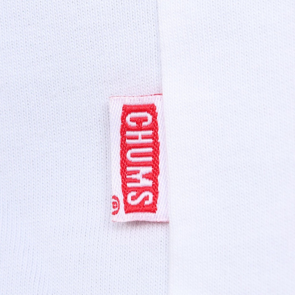 チャムス（CHUMS）（レディース）半袖Tシャツ オーバーサイズドリンガー CHUMS ロゴTシャツ CH11-2179-W014 ホワイト×レッド