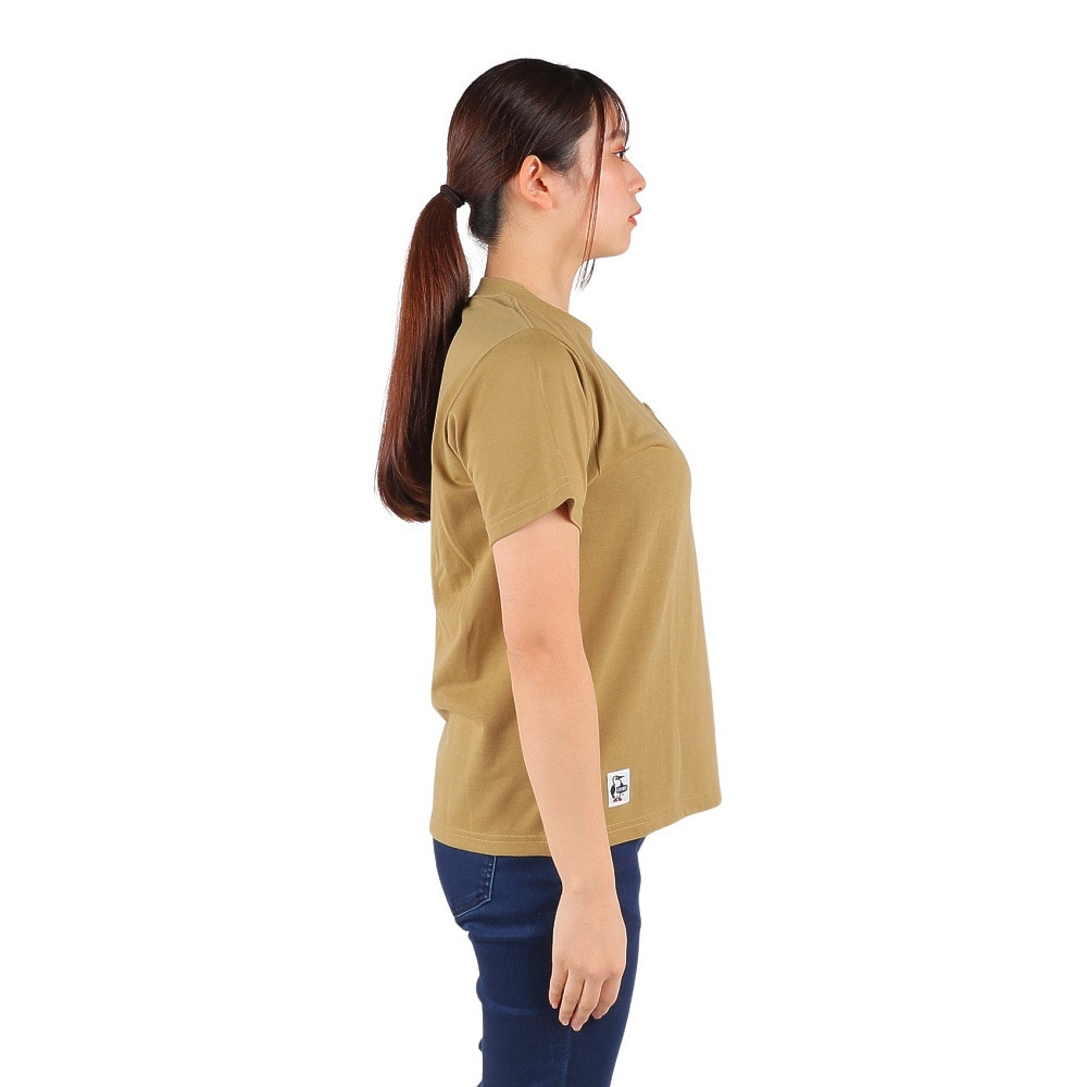 チャムス（CHUMS）（レディース）半袖Tシャツ フレイムリターダント フラップポケットTシャツ CH11-2185-B001 ベージュ