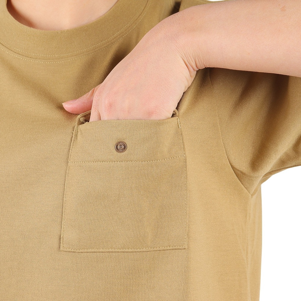 チャムス（CHUMS）（レディース）半袖Tシャツ フレイムリターダント フラップポケットTシャツ CH11-2185-B001 ベージュ