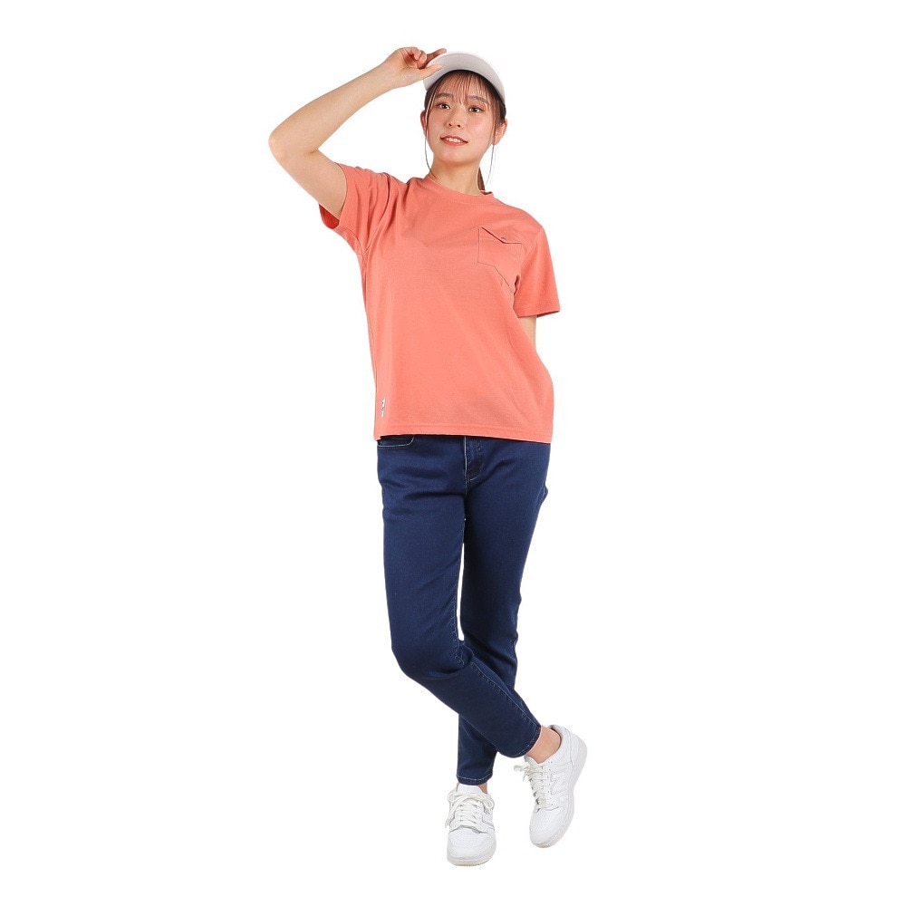 チャムス（CHUMS）（レディース）半袖Tシャツ フレイムリターダント フラップポケットTシャツ CH11-2185-R078 サーモンピンク