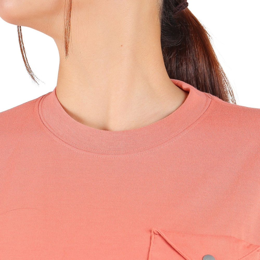 チャムス（CHUMS）（レディース）半袖Tシャツ フレイムリターダント フラップポケットTシャツ CH11-2185-R078 サーモンピンク