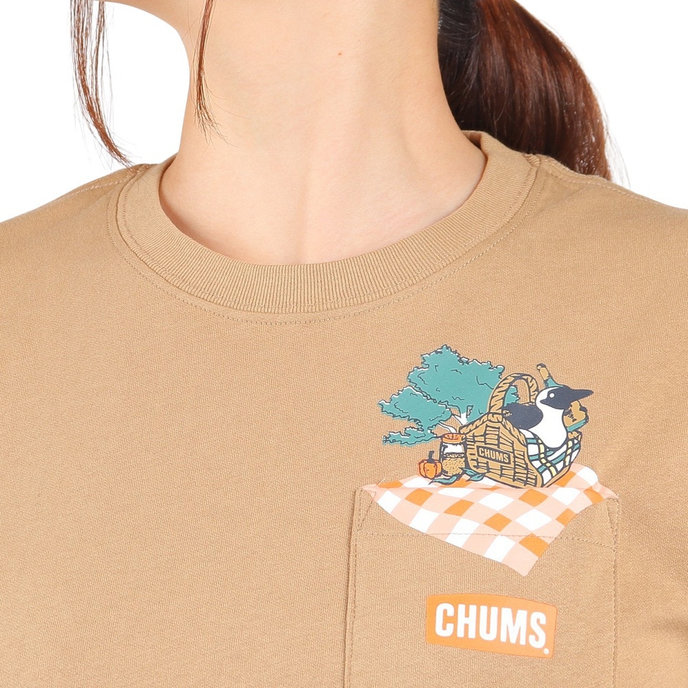 チャムス（CHUMS）（レディース）半袖Tシャツ Picnic BB ポケット 半袖シャツ CH11-2192-B001 ベージュ