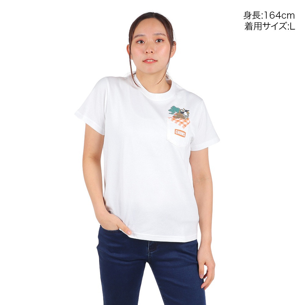 チャムス（CHUMS）（レディース）半袖Tシャツ Picnic BB ポケット 半袖シャツ CH11-2192-W001 ホワイト
